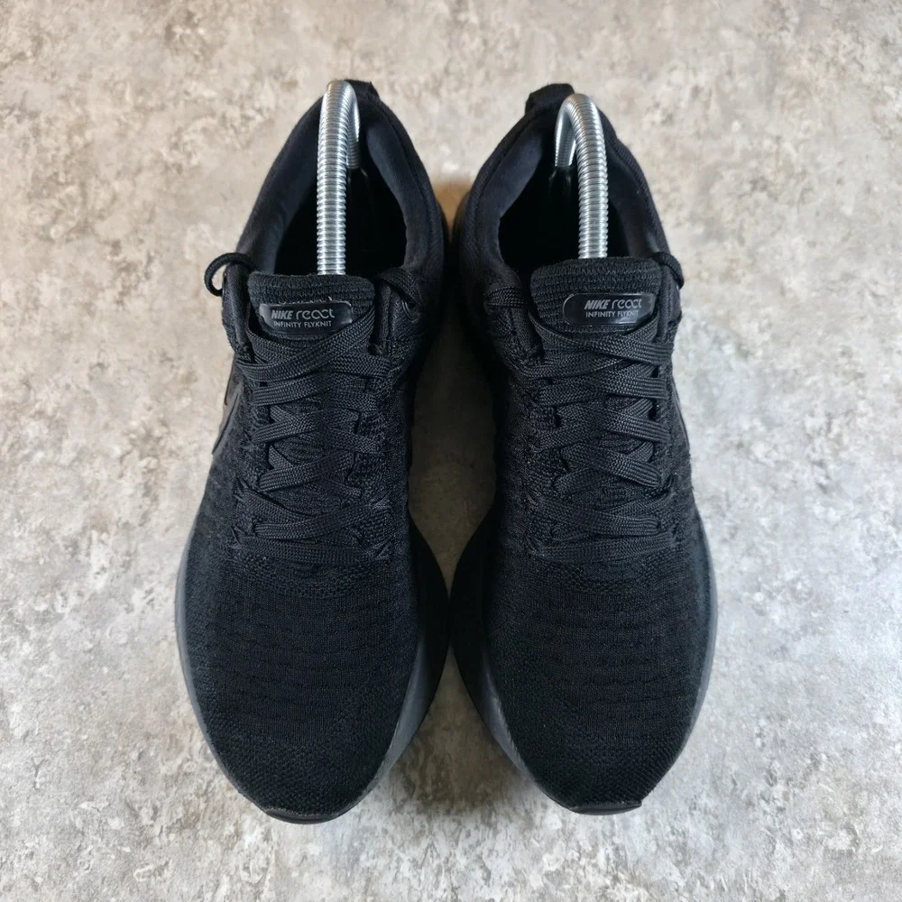 Nike React Infinity Run Flyknit 2 Mens 7 / Womens 8.5 Triple Black Running Shoes